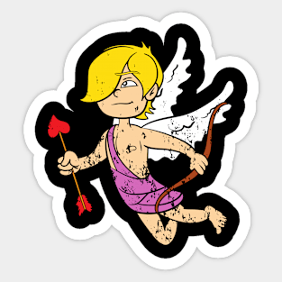 Retro Vintage Grunge Valentine's Day Cupid Sticker